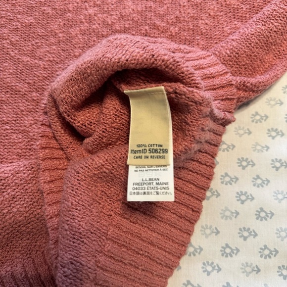 L.L. Bean Women's Rosy Pink Cotton Crewneck Sweater Size XS - Picture 6 of 7